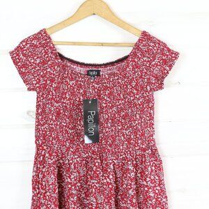 Papillon summer dress floral scrunch top viscose tag size L
